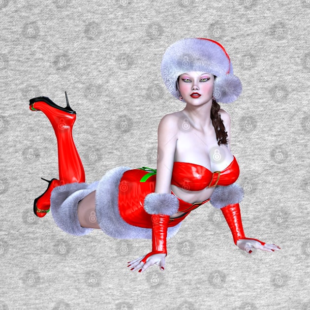 Merry Christmas Cute Santa Lady by holidaystore